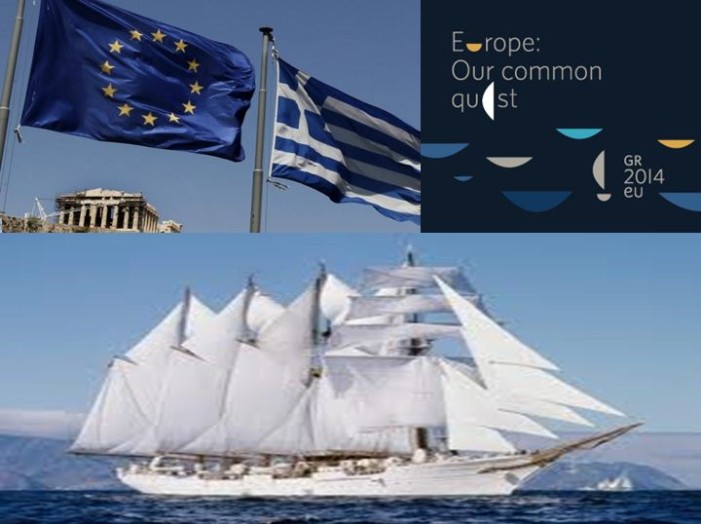 Corabia grecească, proaspăt peticită, la datorie în fruntea Consiliului UE